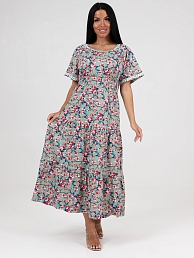 Женское платье "Белла" ПлК-402 / Сакура на оливке